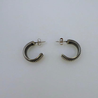 Sterling Silver Hoop Earrings 5/8" Triple coils