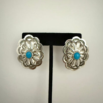 Turquoise Concho Earrings