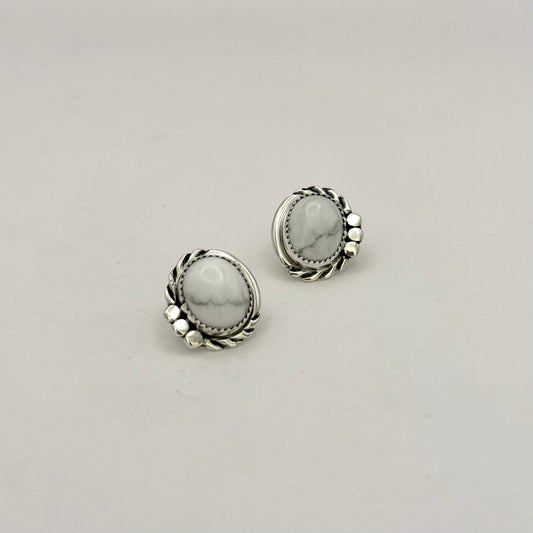Howlite Stud Earrings AA
