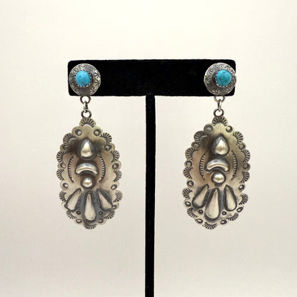 ターコイズコンチョダングルピアス 