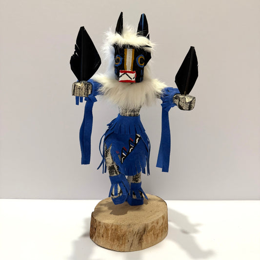 Native American Navajo Badger Healer Kachina Doll / Blue