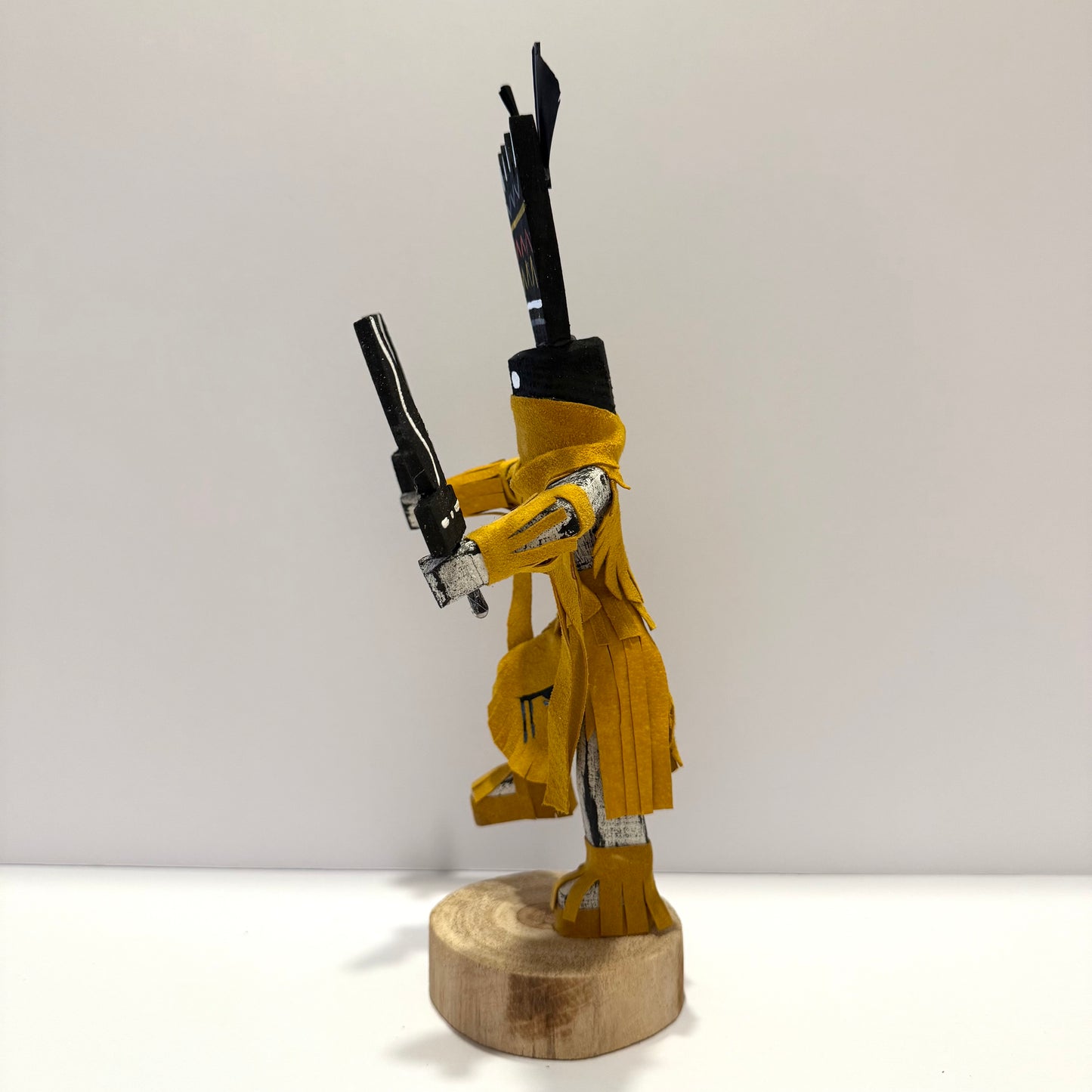 Native American Navajo Apache Crown Dancer Kachina Doll / Gold