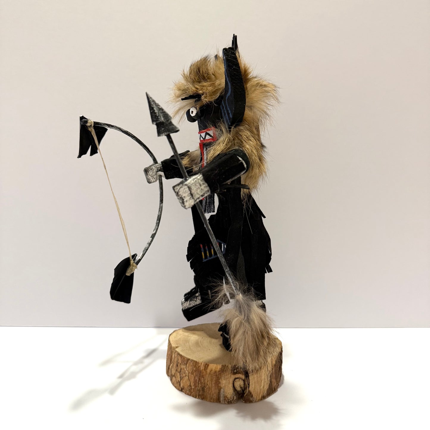 ネイティブ アメリカンナバホ族 アングリーウォーリアダンサー カチーナドール / ブラック