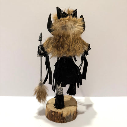 ネイティブ アメリカンナバホ族 アングリーウォーリアダンサー カチーナドール / ブラック