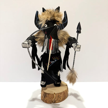 ネイティブ アメリカンナバホ族 アングリーウォーリアダンサー カチーナドール / ブラック