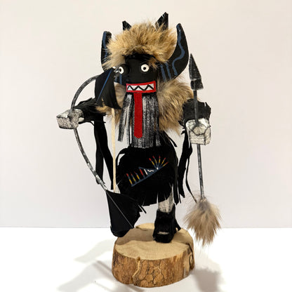 ネイティブ アメリカンナバホ族 アングリーウォーリアダンサー カチーナドール / ブラック