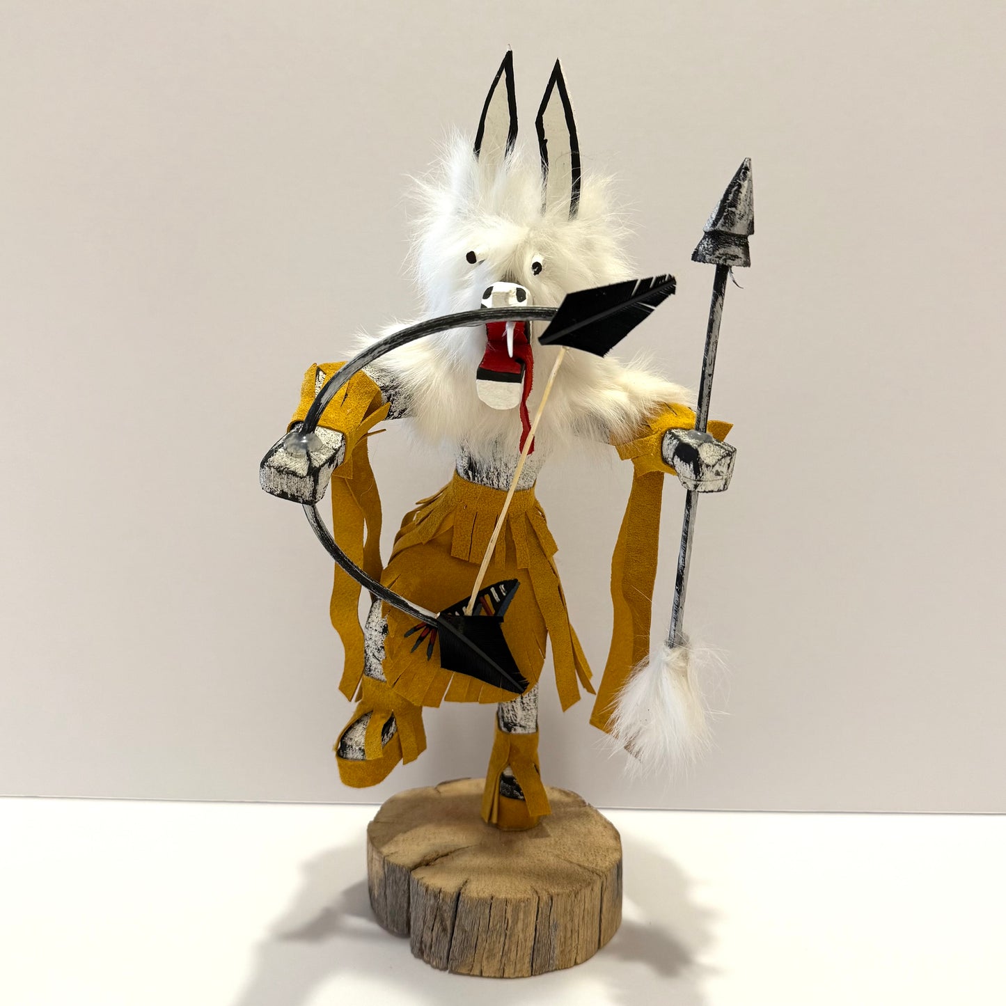Native American Navajo Wolf Kachina Doll /Gold