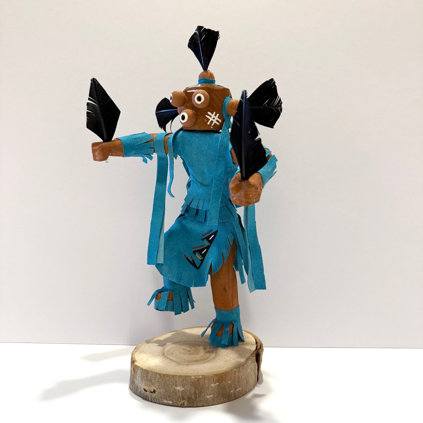 Native American Navajo Mudhead Kachina Doll / Turquoise