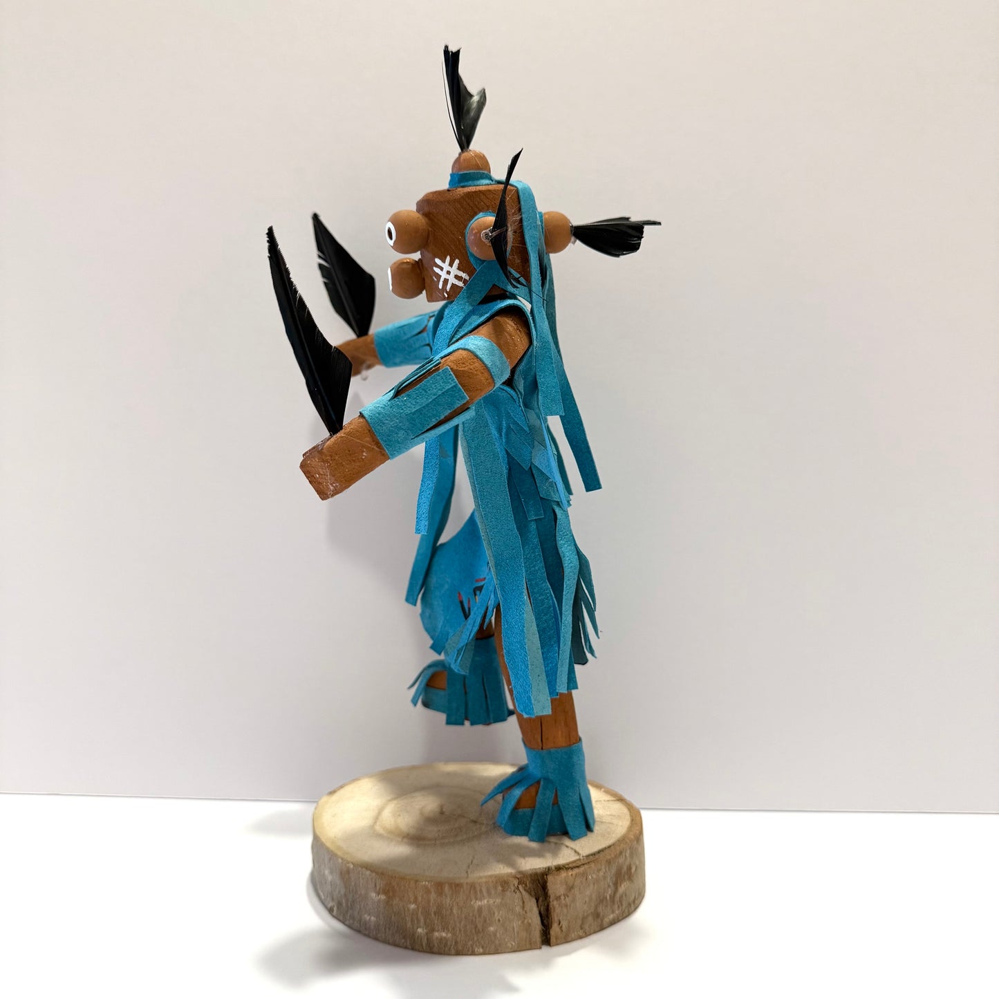 Native American Navajo Mudhead Kachina Doll / Turquoise
