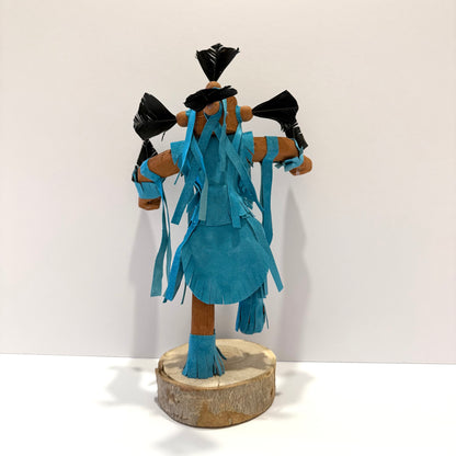Native American Navajo Mudhead Kachina Doll / Turquoise