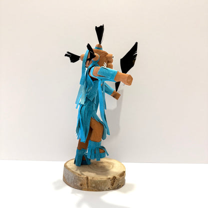Native American Navajo Mudhead Kachina Doll / Turquoise