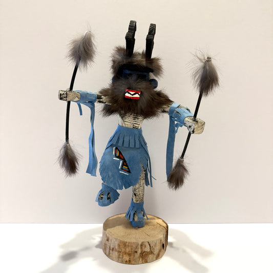 Native American Navajo Deer Kachina Doll / Light Blue