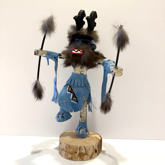 Native American Navajo Deer Kachina Doll / Light Blue