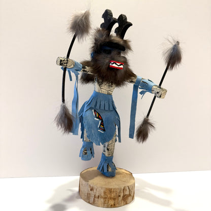 Native American Navajo Deer Kachina Doll / Light Blue