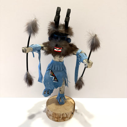Native American Navajo Deer Kachina Doll / Light Blue