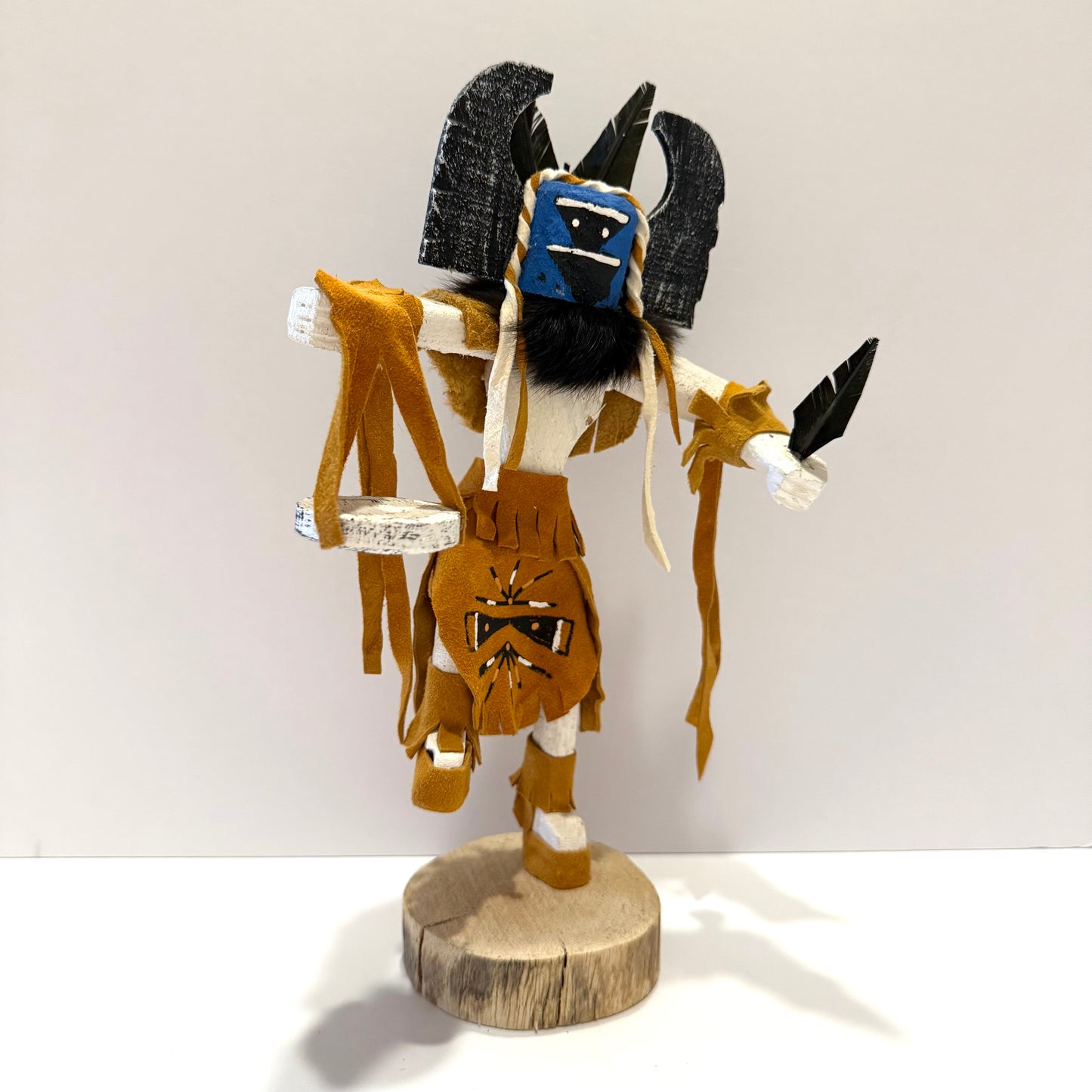 Native American Navajo Crow Mother Kachina Doll / Gold