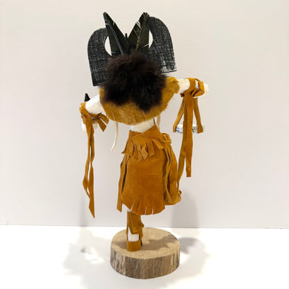 Native American Navajo Crow Mother Kachina Doll / Gold