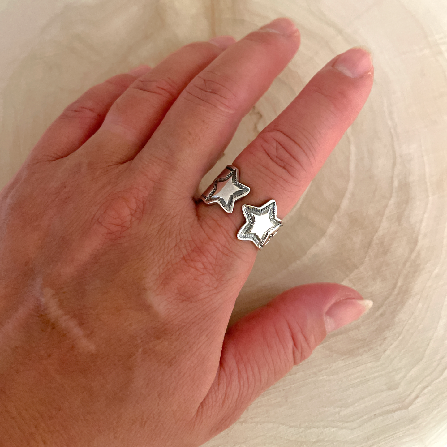 Double Star Ring by Sunshine Reeves Size 8