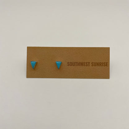 Turquoise Triangle Stud Earrings
