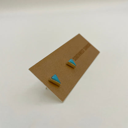 Turquoise Triangle Stud Earrings
