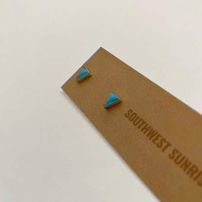 Turquoise Triangle Stud Earrings
