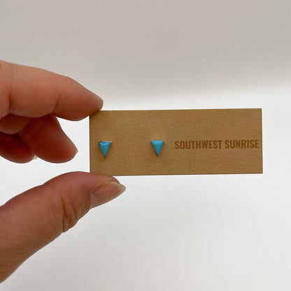 Turquoise Triangle Stud Earrings