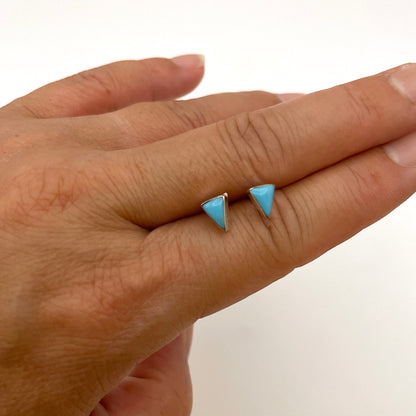 Turquoise Triangle Stud Earrings