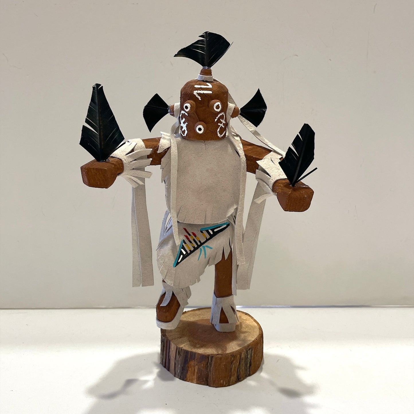 Native American Navajo Mudhead Kachina Doll / White