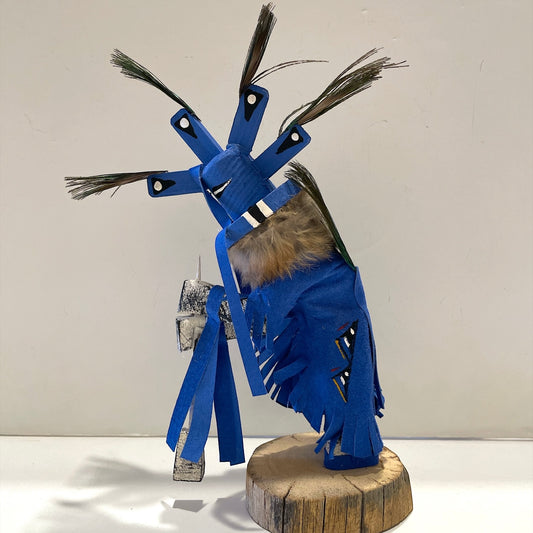 Native American Navajo Kokopelli Kachina Doll / Blue