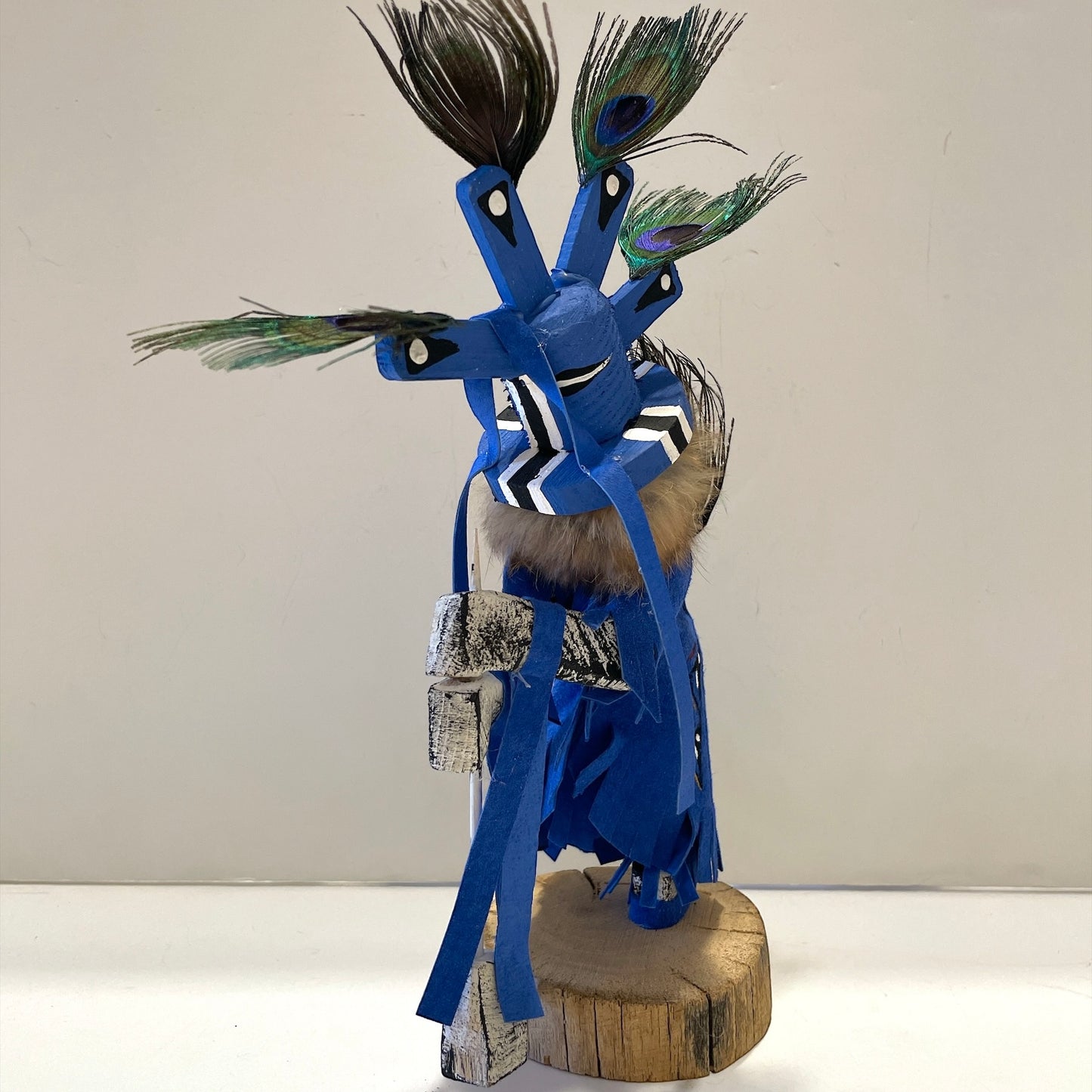 Native American Navajo Kokopelli Kachina Doll / Blue