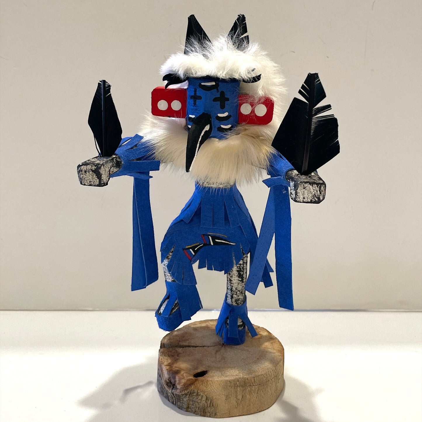 Native American Navajo Roadrunner Kachina Doll / Blue