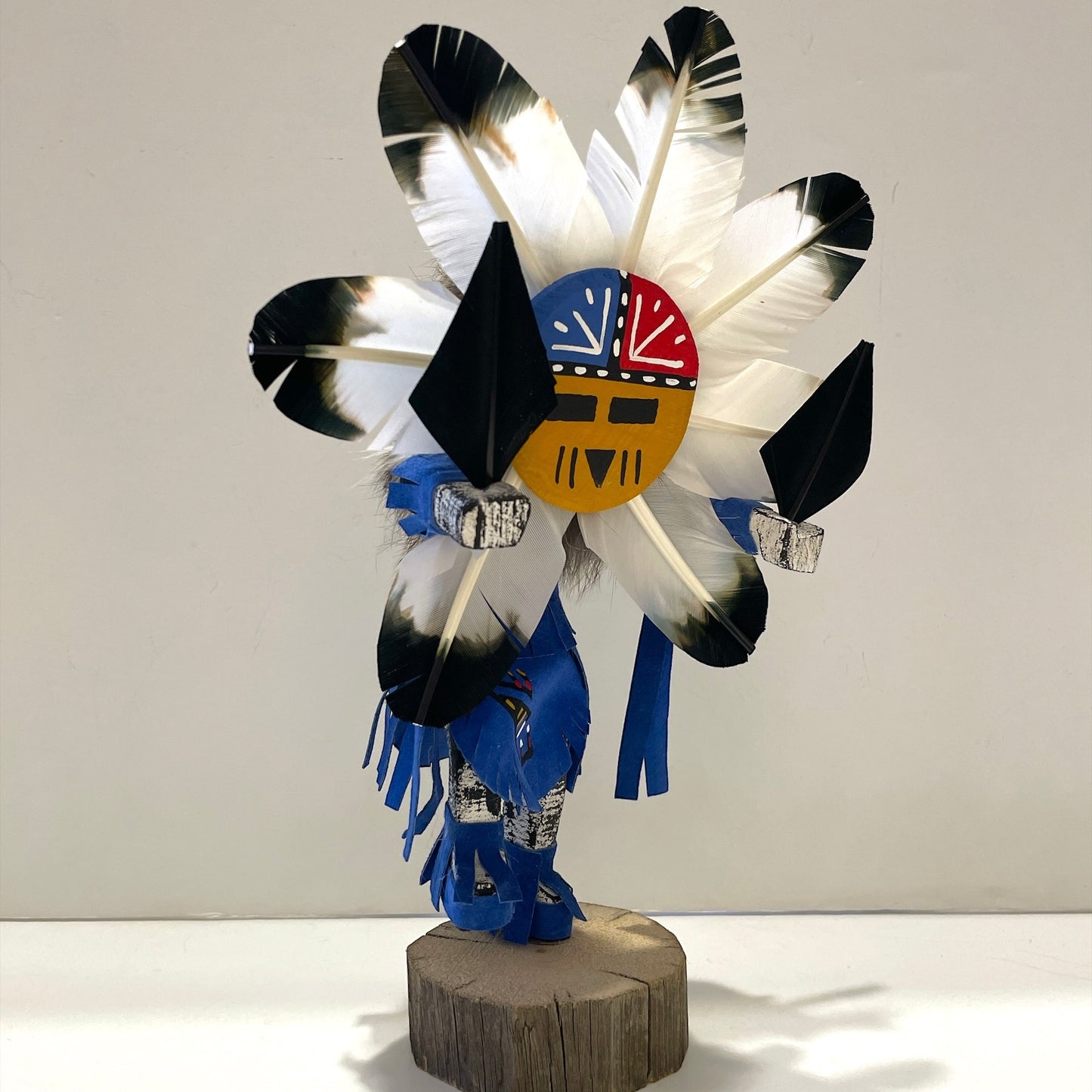 Native American Navajo Sunface Kachina Doll / Blue