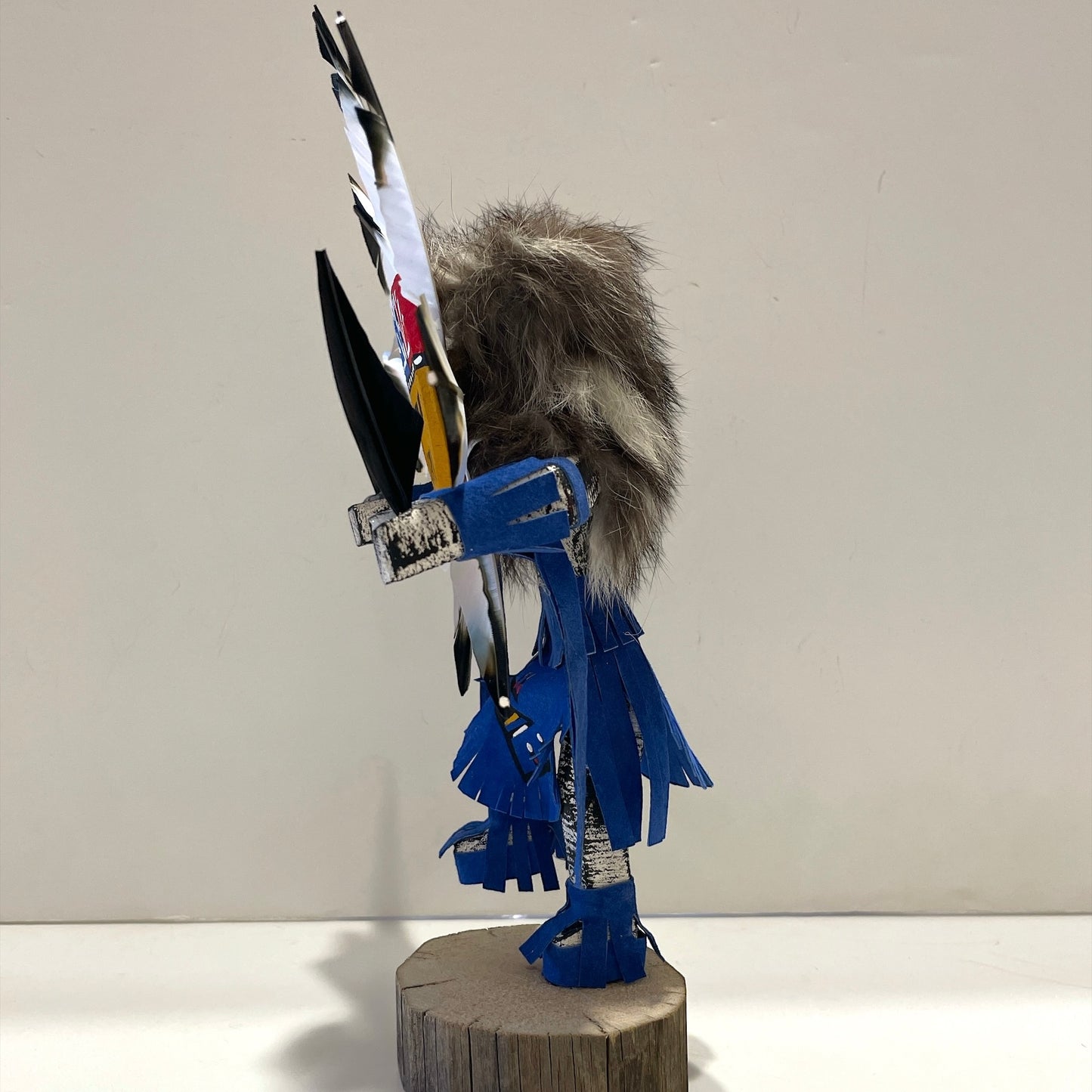 Native American Navajo Sunface Kachina Doll / Blue