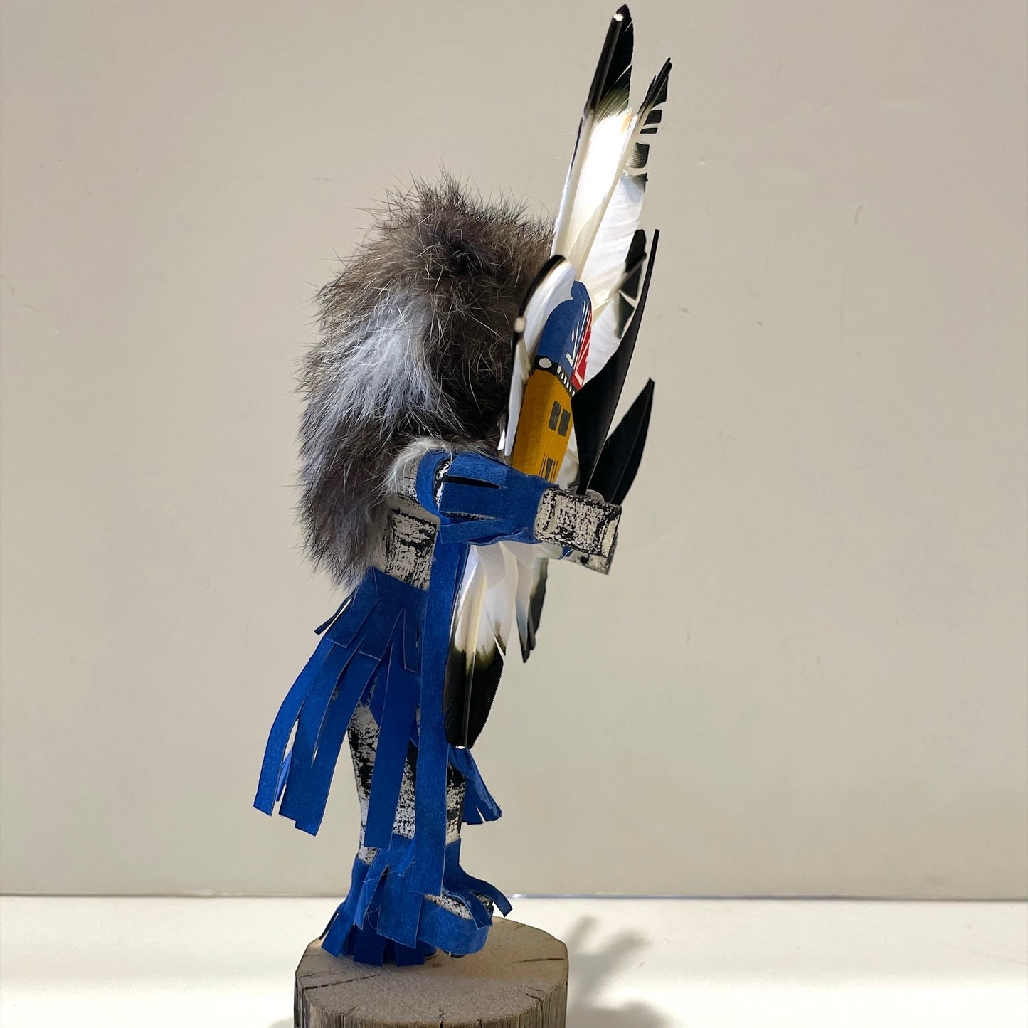 Native American Navajo Sunface Kachina Doll / Blue