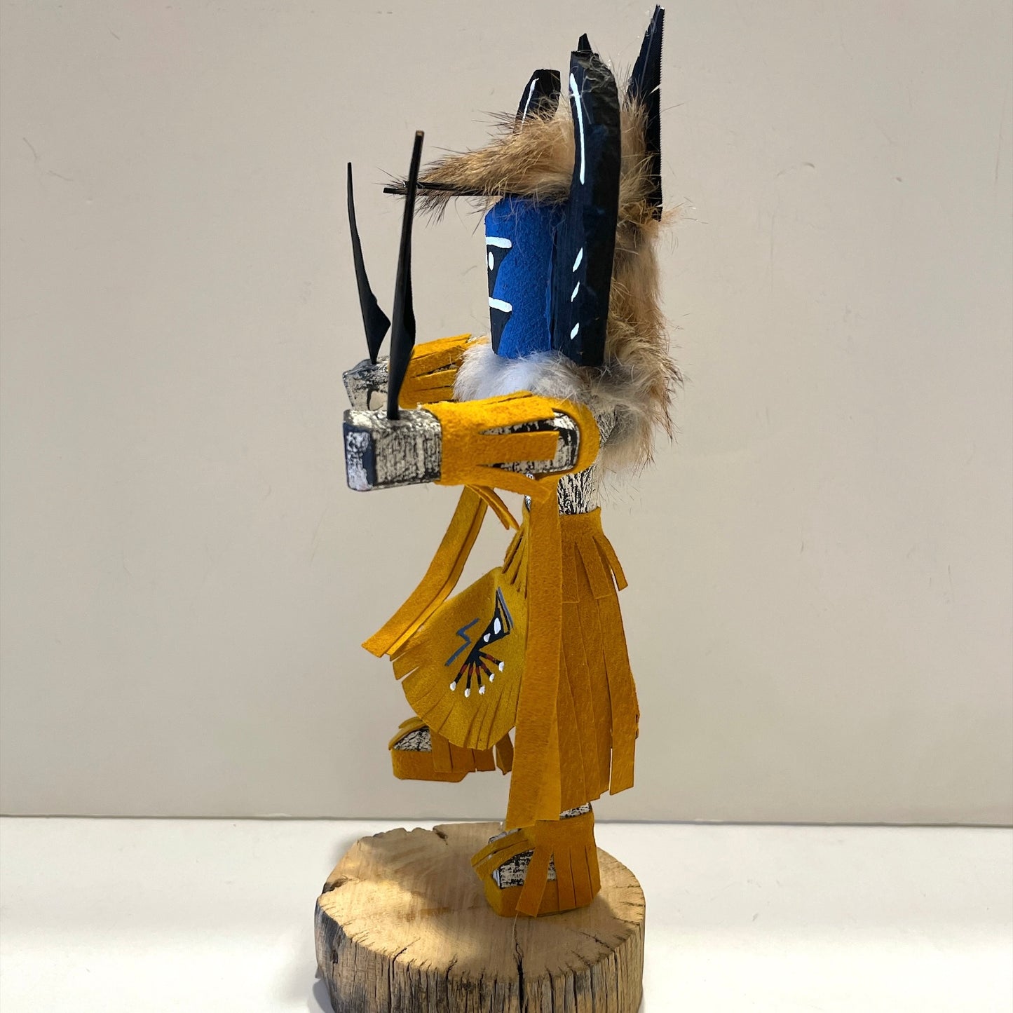 Native American Navajo Crow Mother Kachina Doll / Gold