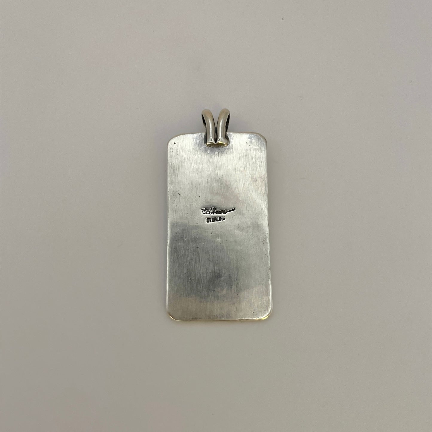 Stamped Thunderbird Bar Pendant By Bo Reeves