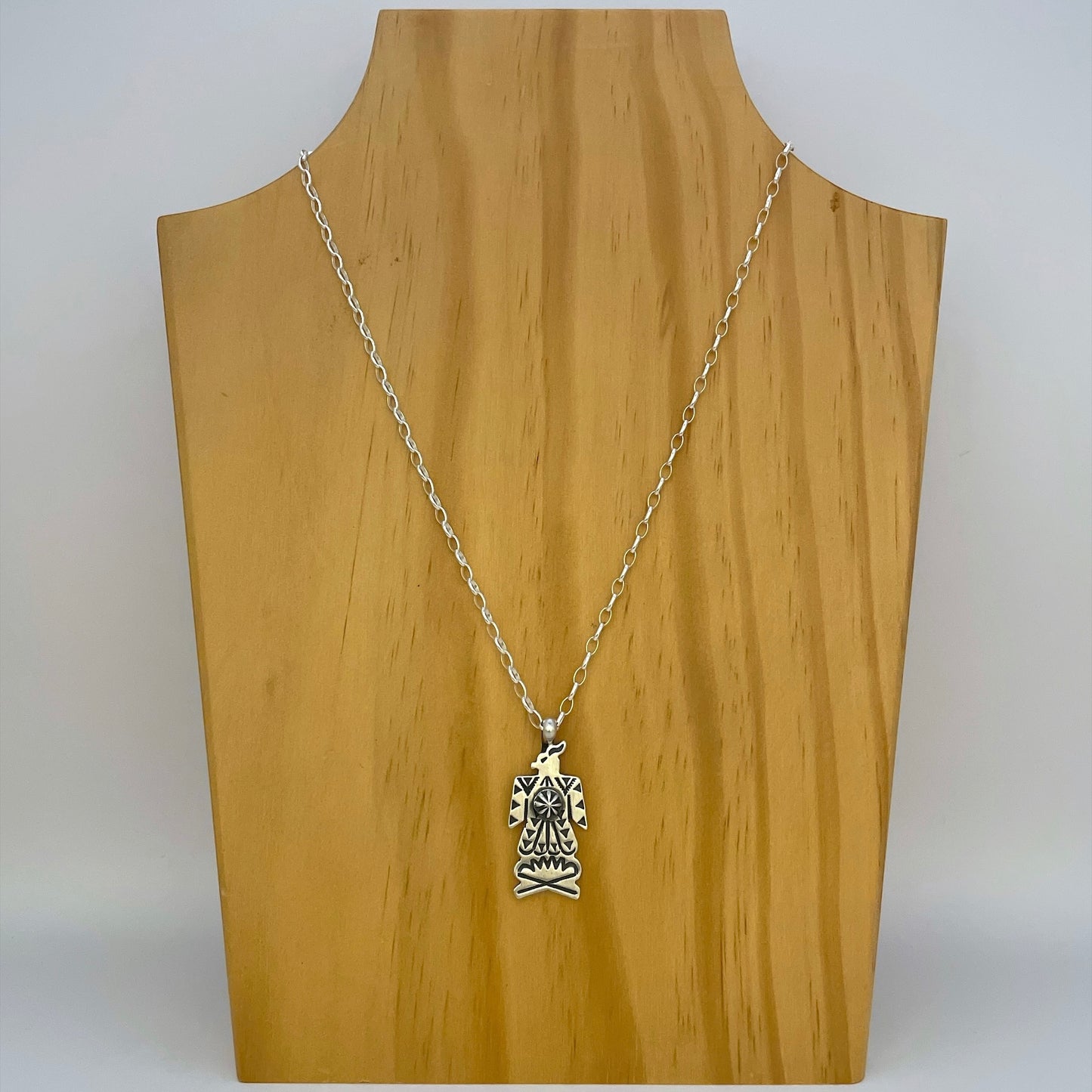 Stamped Thunderbird Pendant By Bo Reeves