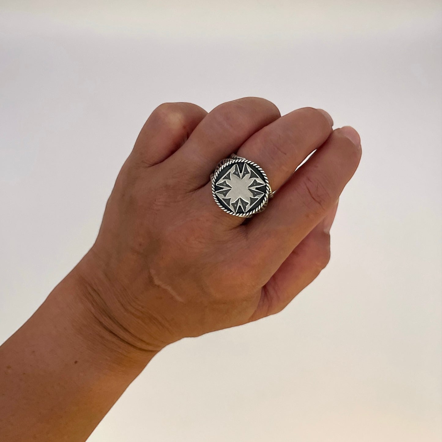 Native American Navajo Sterling Silver Ring Handmade by Bo