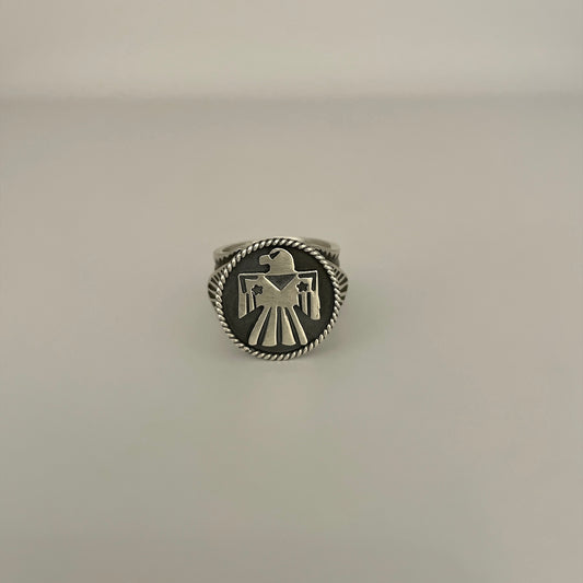Stamped Sterling Silver Thunderbird Ring By Bo Reeves Size 7.5