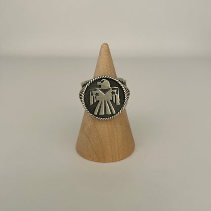 Stamped Sterling Silver Thunderbird Ring By Bo Reeves Size 7.5