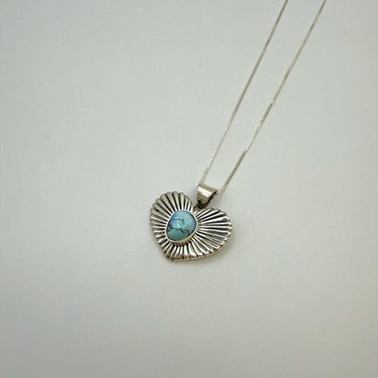 Golden Hills Turquoise Heart Pendant B