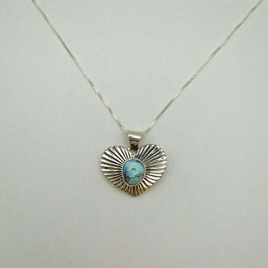 Golden Hills Turquoise Heart Pendant B