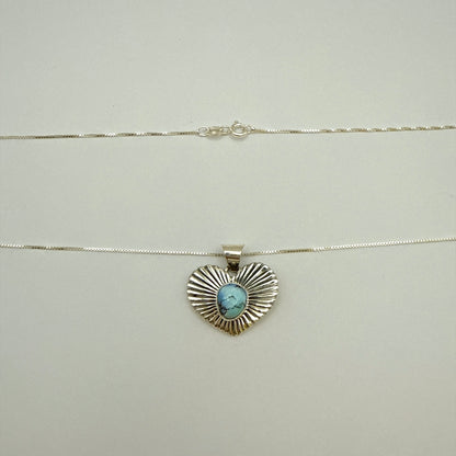 Golden Hills Turquoise Heart Pendant B