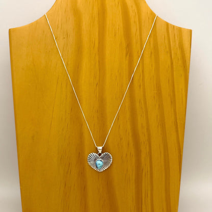 Golden Hills Turquoise Heart Pendant B