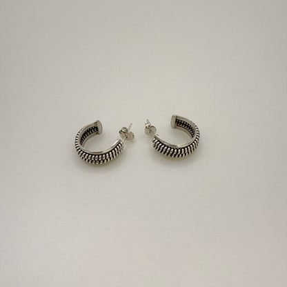 シルバーフープピアス 直径17mm ダブルコイル