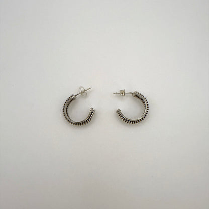 シルバーフープピアス 直径17mm ダブルコイル