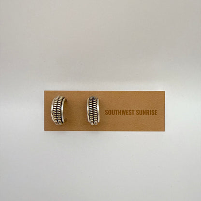 シルバーフープピアス 直径17mm ダブルコイル