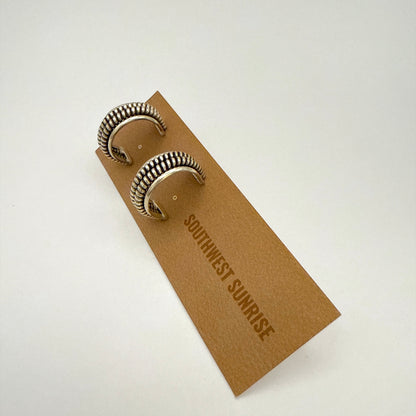 シルバーフープピアス 直径17mm ダブルコイル