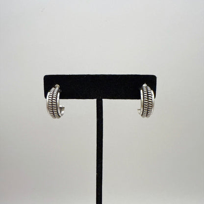 シルバーフープピアス 直径17mm ダブルコイル