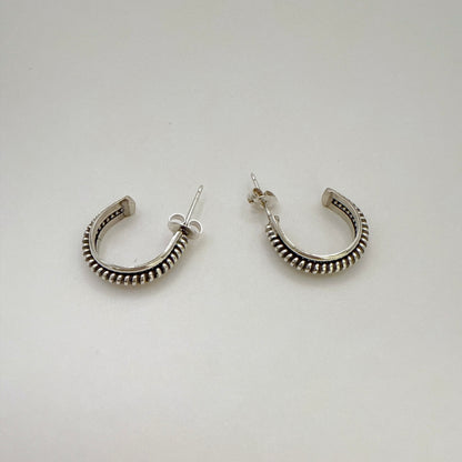 Sterling Silver Hoop Earrings 5/8" Single Coil